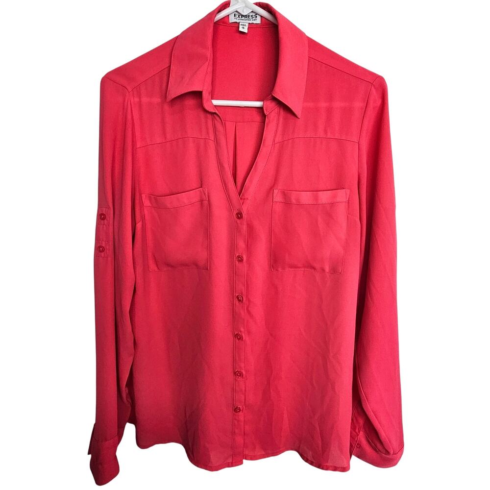 Express Womens Portofino Shirt Sz M Career Corp Office Siren Corporate Chic Boss